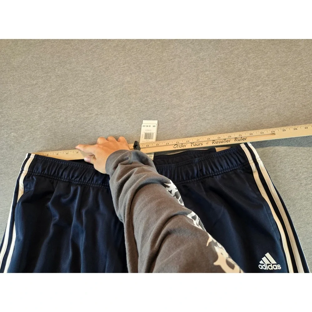 Adidas Track Pants Mens 4X Navy Blue 3-Stripes Slim Fit Tricot Athletic NWT